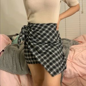 EMORY PARK plaid tie skirt